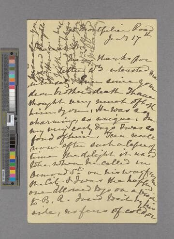 Frances Macaulay. Letter to Marianne Thornton