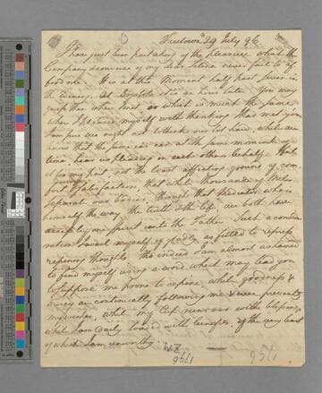 Zachary Macaulay. Letter to Selina (Mills) after Macaulay
