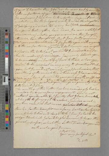 Zachary Macaulay. Letter to unknown