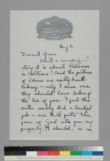 Writer Anita Loos writes to GBH