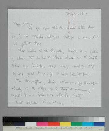 GBH writes to Huntington Librarian Carey Bliss