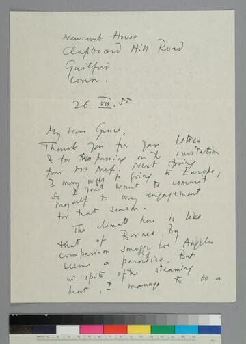 Writer Aldous Huxley writes to GBH