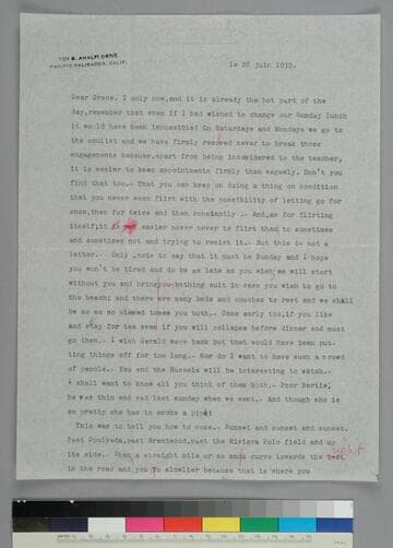 Maria Huxley writes to GBH