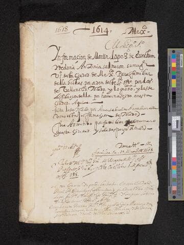 Genealogical information on Martín López de Erenchun and his wife Antonia Salmerón