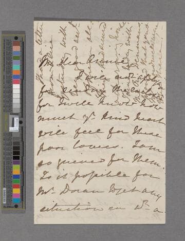 Frances Macaulay. Letter to Annie (Parker), Cardwell, after Viscountess Cardwell
