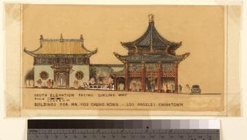 South Elevation facing Ginling Way, Buildings for Mr. You Chung Hong, Los Angeles Chinatown