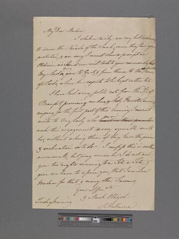 Petty, Sophia (Carteret), Countess of Shelburne. Letter to Elizabeth (Robinson) Montagu