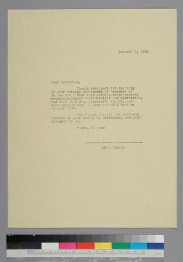 EPH writes to actor Douglas Fairbanks