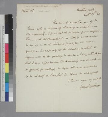 James Barbour, Barboursville, letter to Thomas Jefferson