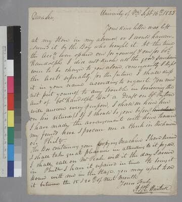A. St. C. Heiskell, University of Virginia, letter to Thomas Jefferson