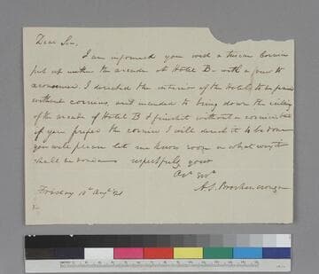 Arthur S. Brockenbrough letter to Thomas Jefferson, Monticello