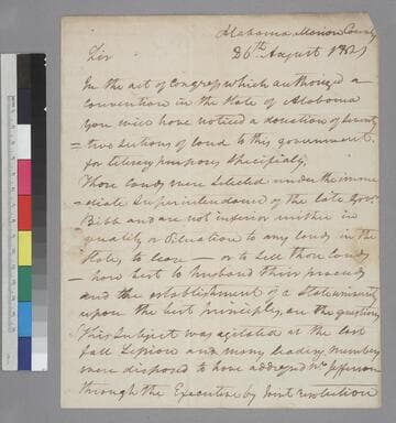 George D. Terrell, Marion County, Alabama, letter to Thomas Jefferson, Monticello