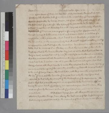 Thomas Jefferson, Monticello, letter to Augustus B. Woodward
