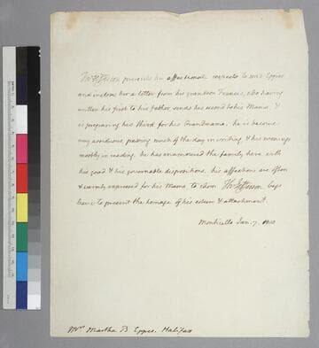 Thomas Jefferson, Monticello, letter to Martha B. Eppes