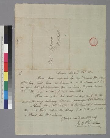 John H. Cocke, Bremo, letter to Thomas Jefferson, Monticello