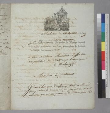 J.B. Moussier, Charleston, letter to Thomas Jefferson