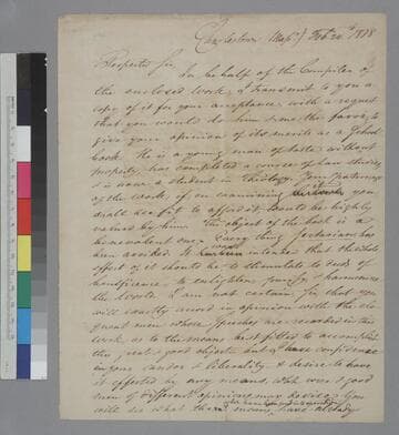 Jedidiah Morse, Charlestown, Massachusetts, letter to Thomas Jefferson