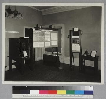 Astronomy exhibit at the Carnegie Institute, showing various nebulae