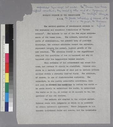 English Science in the Renaissance