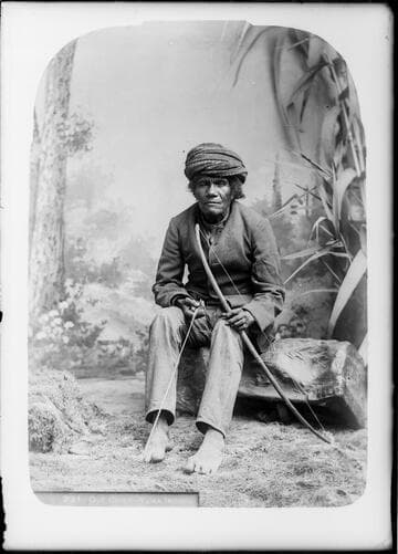 Yuma chief, with bow and arrows