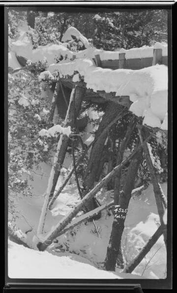 Trestle bridge carrying pressure regulator pipes for Big Creek powerhouse #1