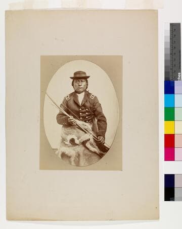 Pai-talyi, or “Son-of-the-Sun.” Borrowed the full dress coat of Maj. Gen. W. S. Hancock, 1867, to have his photo taken in
