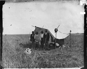 Temporary camp of Caddo Chief "George Washington."