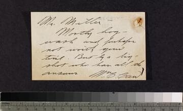Letter and note by Carr and brochure