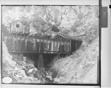 The sandbox and flumeline at Santa Ana River #1 Hydro Plant