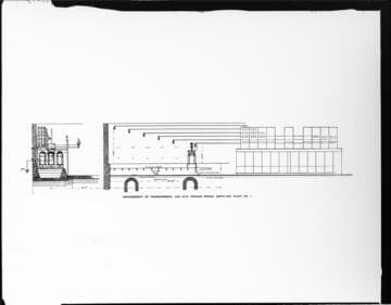 A drawing of the high tension wiring at Santa Ana River #1 Hydro Plant
