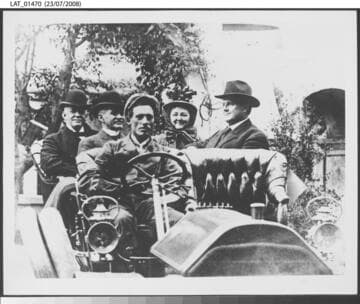 Harry Chandler motoring with Henry Huntington and others