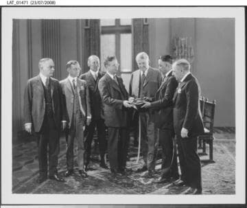 Harry Chandler with Samuel Goldwyn and others