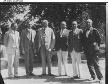 Harry Chandler with others outdoors