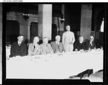 Harry Chandler at a luncheon banquet with members of the law and clergy