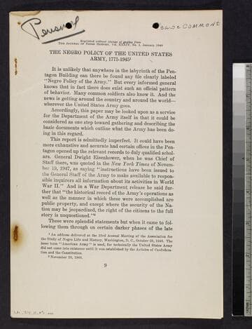 Three items re: African Americans in the military