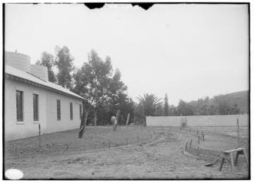 The reconstructed driveway at the rear of the Santa Barbara Steam Plant