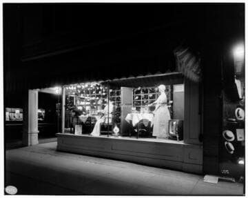 Long Beach Office window display at night