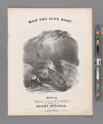 Man the life boat / written by Mrs. Crawford ; the music by Henry Russell