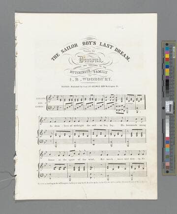 The sailor boy's last dream / words by Dimond composed and inscribed to the Hutchinson family by I. B. Woodbury