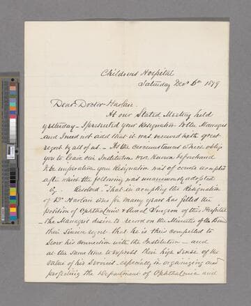 Lewis, Francis W.. Letter to George C. Harlan