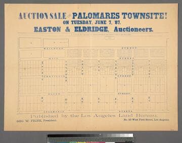 Grand railroad excursion to Palomares. Easton & Eldridge, Auctioneers