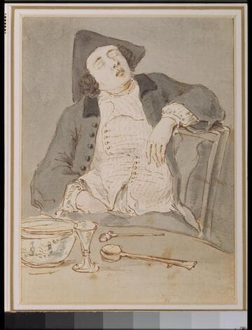 Man Asleep at a Table