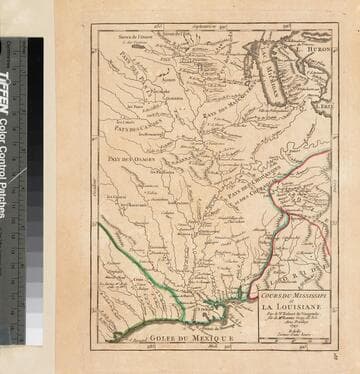 Cours du Mississippi et la Louisiane. Par le Sr. Robert de Vaugondy, fils de Mr. Robert Geog. du Roi. Avec Privilage 1749
