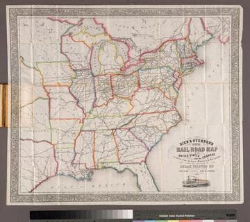 Bien & Sterner's New Rail Road Map of the United States and the Canadas compiled from the latest Surveys & Locations under the direction of Zerah Colburn Esq. Editor of the Rail Road Advocate