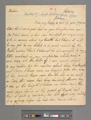 Montagu, Elizabeth (Robinson). Letter to Elizabeth (Drake) Robinson