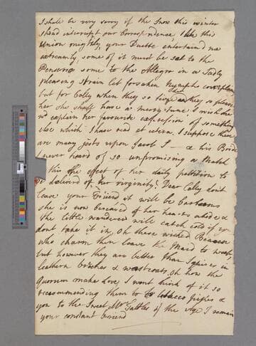 Montagu, Elizabeth (Robinson). Letter to Caroline (Scott) Best & Sarah (Robinson) Scott