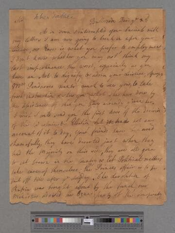 Montagu, Elizabeth (Robinson). Letter to Matthew Robinson