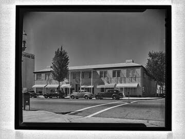 Exterior view of Corrine Griffith Shops, Beverly Drive and Charleville Blvd., Beverly Hills
