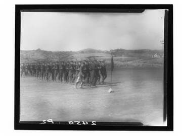 U.C.L.A. student officers' drill, first drill on opening, Westwood