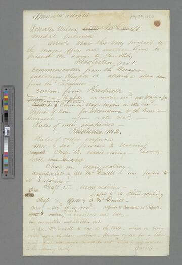 Minutes Adopted July 22, 1850